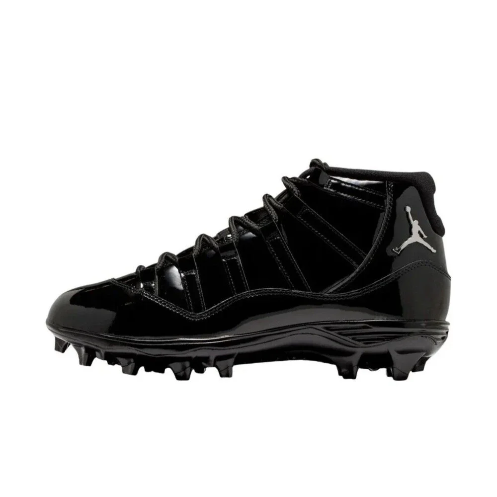 Mens Size 14 Jordan Retro 11 Mid TD Football Cleat Patent Black HM7324-001